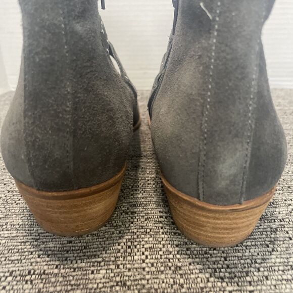 Dolce Vita Booties Women’s 10‎ Grey Ankle Boots Suede Buckle Block Heel Western - Picture 14 of 15